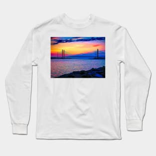 Magenta Morning Expressionism at Indian River Long Sleeve T-Shirt